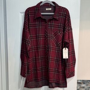 Super soft red plaid shirt